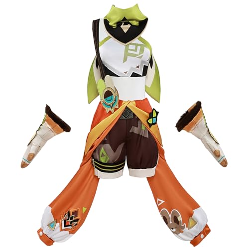 Luoweiming Kachina Cosplay Kostüm Spiel Genshin Impact Outfits Halloween Komplettes Set Karneval Party (Grün, L) von Luoweiming