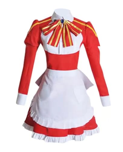 Luoweiming Unisex Anime Shinozaki Rika Maid Cosplay Kostüm Kleidung Halloween Party Mädchen (Rot, S) von Luoweiming