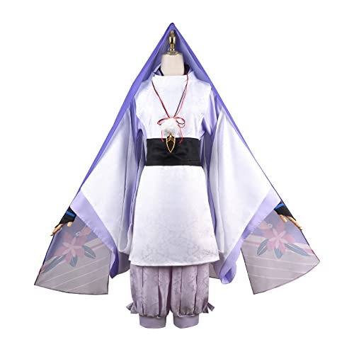 Luoweiming Wanderer Genshin Impact Scaramouche Cosplay Kostüm Anime Kimono Halloween Party (Weiß, XL) von Luoweiming