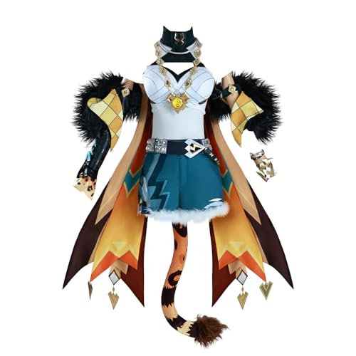 Luoweiming Xilonen Cosplay-Kostüm Genshin Impact Coat Outfits Halloween Karneval Party für Damen (Gelb, L) von Luoweiming