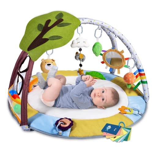 Lupantte Baby Spieldecke,Spielbogen Baby 2 Austauschbaren Bezügen,Spielmatte mit Spielbogen Abnehmbarem Spielzeug,Erlebnisdecke Gym,Krabbeldecke Baby Rutschfest,Erlebnisdecke,Rutschfest von Lupantte