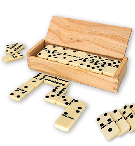 Traditionelles Domino-Set | Luxus-Dominos in Holzkoffer für Kinder und Erwachsene Brettspiele von Luptons