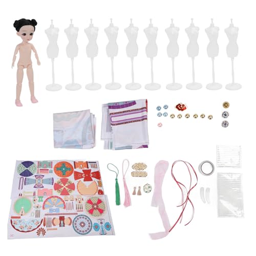 Luqeeg Chinesisches Traditionelles Hanfu Designer Kit, Kostüm Hanfu Dress Arts and Crafts Kit mit 10 Mannequins 30 cm Puppe, Doppelseitiges Klebeband, Steinaufkleber und Accessoires Luqeeg Chinesisches Traditionelles Hanfu Designer Kit, Kostüm Hanfu Dress Arts and Crafts Kit mit 10 Mannequins 30 cm Puppe, Doppelseitiges Klebeband, Steinaufkleber und Accessoires von Luqeeg