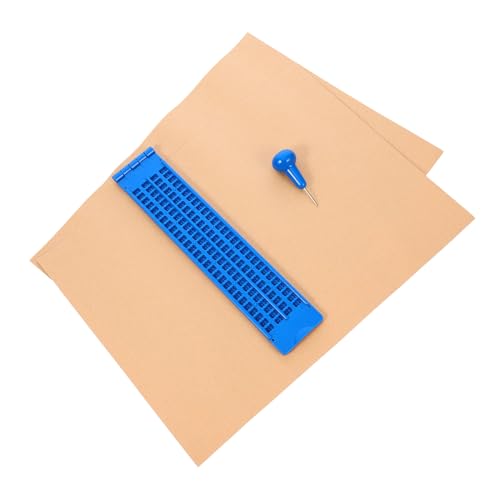 Lurrose 1 Satz Braille-tafel Whiteboard-stifte Bausatz Hersteller Von Braille-Etiketten Braille-schreibplatte Braille-Spiele Stift Für Tablet Planke Braille-Stift Kreide Punkt Blue Plastik von Lurrose