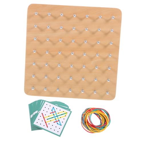 Lurrose 1 Satz Grafisches Nagelbrett Mathematisches Lernspielzeug Geoboard Für Frühes Lernen Mathe-lerntool Lernwerkzeuge Für Geometrische Formen Geoboard Für Planke Holz Weiß von Lurrose