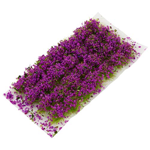 Lurrose 1 Schachtel Sandtisch DIY Material Spielzeug Für - Märchengartenblume Eisenbahn Kunstrasen Gruppiert Grasbüschel Miniaturmodelllandschaft Plastik Modellbaum Violett Blumen von Lurrose