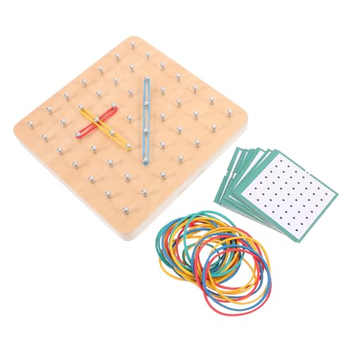 Lurrose 1 Set Grafik Nagelbrett Mathematik Lernwerkzeug Mathematisches Bildungsspielzeug Geoboard Bildungsstütze Lernspielzeug Mathematik Lernwerkzeuge Nagelplatte Weißes Holz von Lurrose