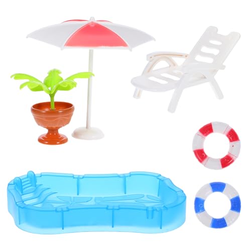 Lurrose 1 Set Miniatur-Schwimmbad-Dekoration: Mini-Puppenhaus-Strandpool-Schwimmringstuhl, tragbares Möbelmodell für Kinder zum Spielen und für den Sommer Lurrose 1 Set Miniatur-Schwimmbad-Dekoration: Mini-Puppenhaus-Strandpool-Schwimmringstuhl, tragbares Möbelmodell für Kinder zum Spielen und für den Sommer von Lurrose