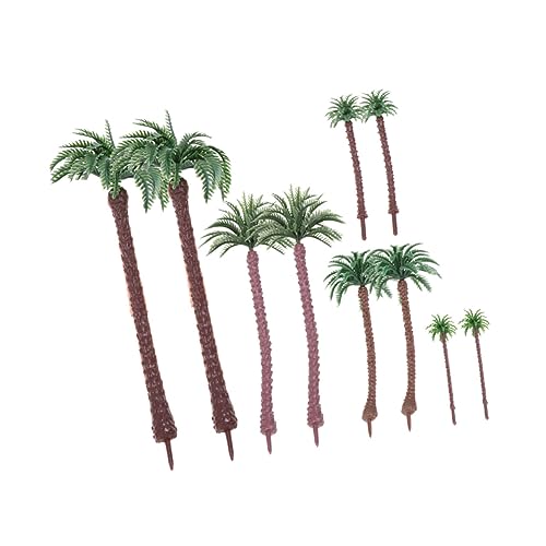 Lurrose 10 Stück Palmen-Modell Palmen-Miniatur Künstliche Palmen Mini-Palmen-Dekor Sandtisch-Modell Zubehör Miniatur-Modell-Baum Palmen-Dekor Landschaft Modell-Baum von Lurrose