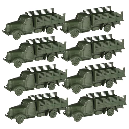 Lurrose 12 Stück Modellspielzeug Für Militärfahrzeuge Interessantes LKW- Versorgen Sandtisch Kinderspielzeug Für Den Strand Army Trucks Pp Dark Green von Lurrose