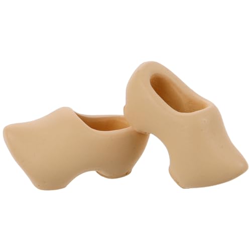 Lurrose 2 Stück Mini-Fingerschuhe Miniatur-Holzschuhe Unvollendete Leere Holzpuppenschuhe Niederländische Schuhe Modell Für DIY-Kunsthandwerk Malerei Herstellung Ihrer Eigenen Vorräte von Lurrose