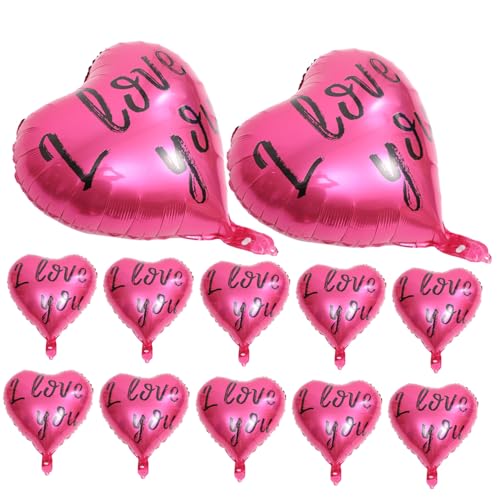 Lurrose 20 Stück Herzförmiger Folienballon Ballonständer-kit Ich Liebe Dich Luftballons Party Feier Luftballons Vorschlagsdekorationen Willst Du Mich Heiraten? Ballon Aluminium Rosy von Lurrose