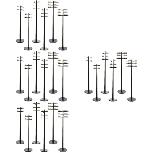 Lurrose 24 Stück Mikro-Landschaftsgarten Puppenhaus-Zubehör Gartendekorationen Kinderspielzeug Diorama-Landschaft Gefälschte Telegrafenmast-Modelle Landschaftsmodelle von Lurrose
