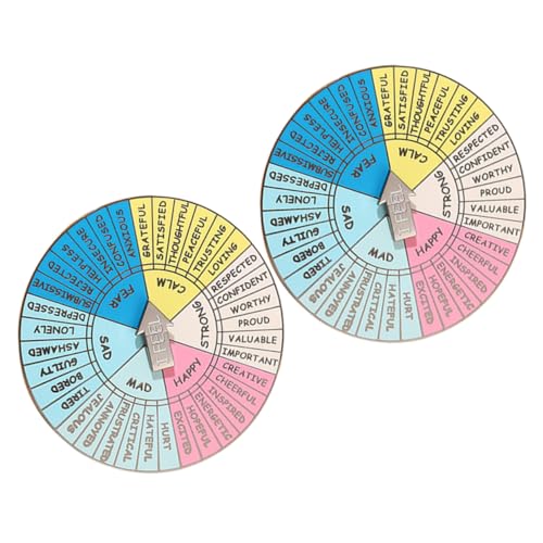 Lurrose 2St Emotionsrad-Abzeichen doppelt äußern mentale Farbkarten Stolz-Pin zubehör Metalldekoration drehteller drehplatte Emotionen-Rad-Abzeichen-Dekoration Emotionsrad- Legierung von Lurrose