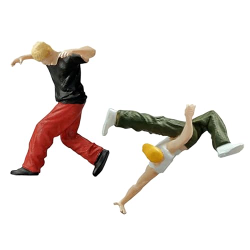 Lurrose 2St Miniatur-Hip-Hop-Modell Miniatur-Menschenfigur simulierte Miniaturmenschen Modelle Mini- -männliche Figur Sandtischdekoration Dropshipping Ornamente Marionette Sandkasten von Lurrose