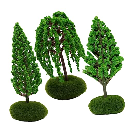 Lurrose 3st Baummodell Gefälschter Baum Im Freien Grün Miniatur-eisenbahnlandschaft Künstlicher Baum Diorama-minibäume Auto Baum Mini-baumspitze Feengarten Bäume Baumspielzeug Plastik von Lurrose