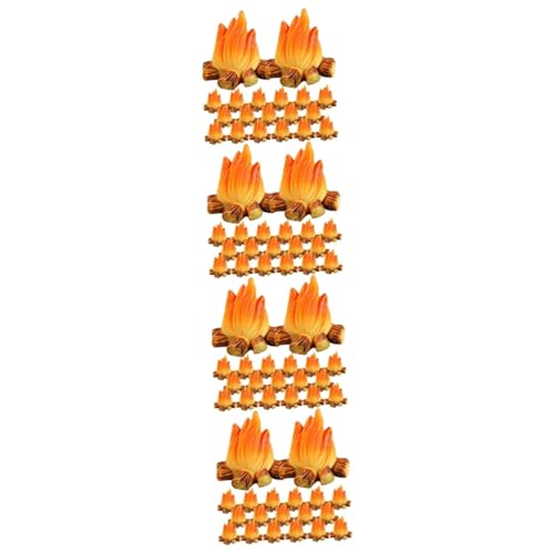 Lurrose 80 STK Feuerschmuck Gefälschte Feuerdekoration Kuchenbehälter Mini-Lagerfeuer-Spielzeug Campingmöbel Puppenhausdekoration Puppenhaus-lagerfeuerdekoration Mikro Miniatur Baby Harz von Lurrose