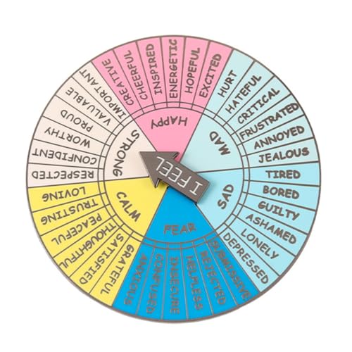 Lurrose Emotionsrad Abzeichen Emotionsrad Diagramm Emotionsrad Abzeichen Gefühlsdiagramm Emotionen Poster Stimmungsrad Farbrad Emotionales Gefühlsrad Abzeichen Plattenspieler von Lurrose