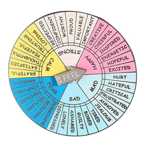 Lurrose Emotionsrad Abzeichen Gefühlsrad Abzeichen Emotionen Anhänger Emotionsdiagramm Abzeichen Berater Gefühlsrad Gefühlsrad Zubehör Dekor Gefühlsrad Drehteller Tragbare von Lurrose