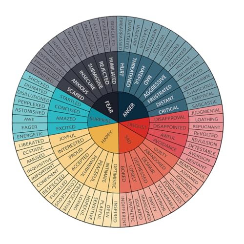 Lurrose Emotionsrad Aufkleber Farbrad Poster Magnet Gefühlsdiagramm Emotionsrad Wandaufkleber Beratung Bürodekoration Gefühlsdiagramm Aufkleber Kühlschrank Gefühlsrad von Lurrose