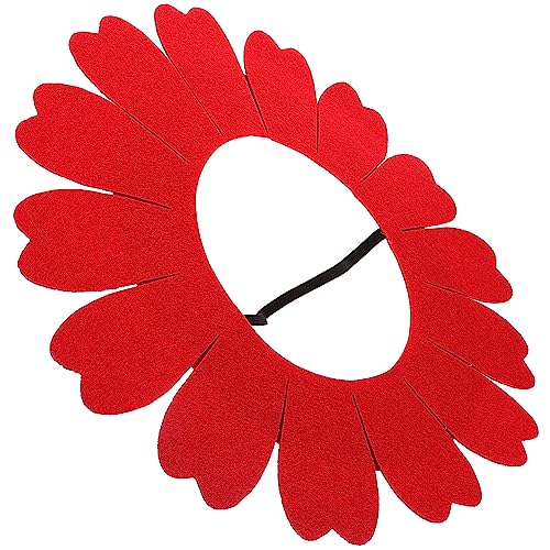 Lurrose Lustige Gesichtsmaske Leistung Teenager Karnevalspartyhaube Cosplay-sonnenblume Sonnenblumenkostüm Stirnbänder Für Damen Gefälscht Sonnenblumenhut Kappe Fälschung Rot Filzstoff von Lurrose