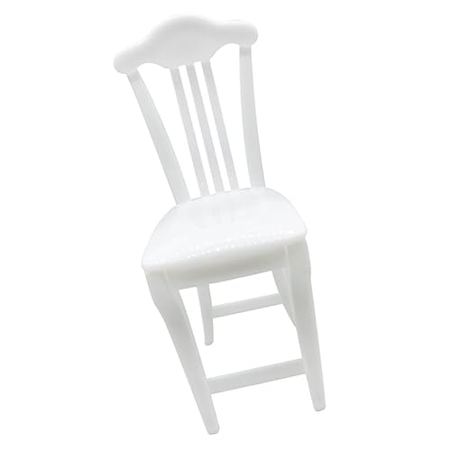 Lurrose Spielzeugstuhl Stühle Mini-Spielzeug Schöner Ministuhl Schöne Mini-hausdekoration. Garten-ministuhl Dekorativer Mini-Stuhl Kinder-ministuhl Puppenzubehör Plastik Weiß Möbel von Lurrose