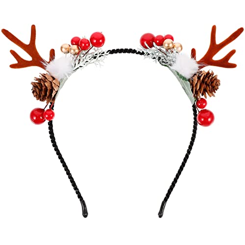 Lurrose Stirnband Hirsch Ohren Hirsch Kopfbedeckung Weihnachtskette Haarreif Aus Elchhirsch Weihnachtsgeweih Kopfschmuck Männer Haarband Haarreifen Rentiergeweih Bommel Mann Blitz Rehkopf von Lurrose