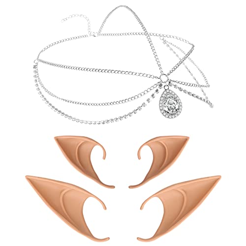 Lusofie Fairy Ears Schmuck Elfenohren Cosplay Fee Elf Ohren Mond Kopf Kette Tiara Retro Kristall Kopfschmuck Elf Ears Haarschmuck Weich Spitz Anime Elfen Ohren Damen Elfenkostüm Lusofie Fairy Ears Schmuck Elfenohren Cosplay Fee Elf Ohren Mond Kopf Kette Tiara Retro Kristall Kopfschmuck Elf Ears Haarschmuck Weich Spitz Anime Elfen Ohren Damen Elfenkostüm von Lusofie