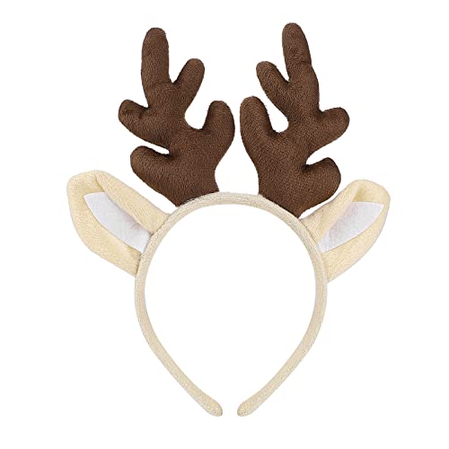 Lusofie Rentier Geweih Stirnband Antlers Weihnachten Elch Haarreifen Kopfschmuck Glitzer Geweih Stirnband Weihnachtsfeiertags Partyzubehör Hirschgeweih von Lusofie