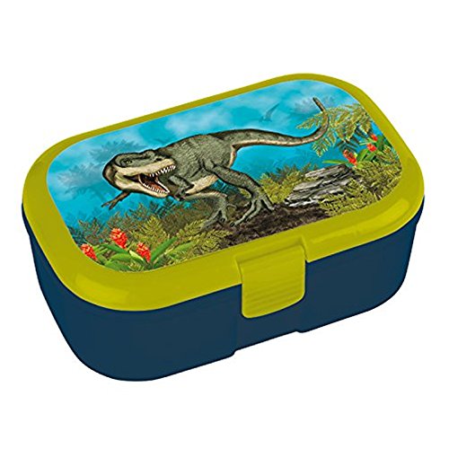 Lutz Mauder Lunchbox * Dinosaurier * für Kinder Perfekt für Jungen | T-Rex Vesperdose Brotzeitbox Brotzeit Schule Kindergarten Dino (ohne Namen) von Lutz Mauder