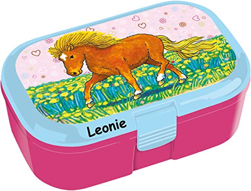 Lutz Mauder Lunchbox * Mein Ponyhof Plus Wunschname * für Kinder Brotdose mit Namensdruck | Perfekt für Mädchen | Vesperdose Schule Kindergarten Tapirella (mit Namen) von Lutz Mauder