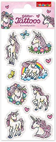 12 Glitzer-Tattoos * Einhörner * als Geschenk oder Mitgebsel | 49041 | Einhorn Tattoo Kindertattoo Kinder Geburtstag von Lutz Mauder