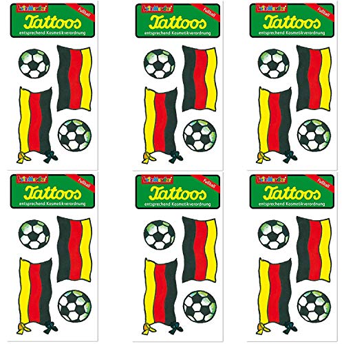 6-teiliges Tattoo-Set * Fritz FLANKE & WM 2018 * vom Mauder-Verlag | Kinder Kindertattoo Kindergeburtstag Geburtstag Mitgebsel Geschenk Fußball Deutschland EM von Lutz Mauder