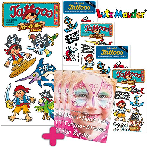 6-teiliges Tattoo-Set * Pirat Pit Planke * vom Mauder-Verlag | Kinder Kindertattoo Tatoo Tatto Kindergeburtstag Geburtstag Mitgebsel Piraten Kinderpiraten von Lutz Mauder