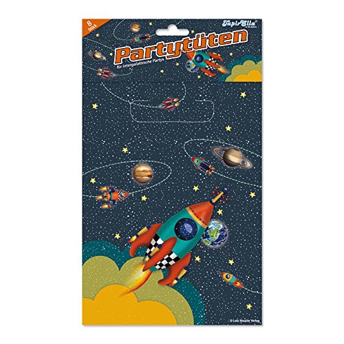 Lutz Mauder 8 Partytüten * Rakete * für Party und Geburtstag // Kindergeburtstag Kinder Set Tüten Geschenktüten Mitgebsel Weltraum Space All Astronaut von Lutz Mauder