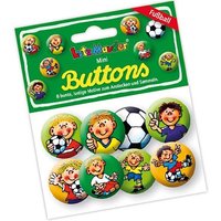 Button-Set Fritz Flanke, 8 Fußball-Ansteckbuttons für kleine Kinder von Lutz Mauder