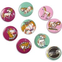 Einhorn Mini Buttons, 8er Pack, Ansteckbuttons für Einhornparty von Lutz Mauder