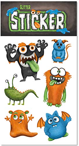 Glitter-Sticker * Monster * von Lutz Mauder | 72325 | als Mitgebsel für Kinder | Süsse Monster Aufkleber zum Kindergeburtstag & Basteln von Lutz Mauder