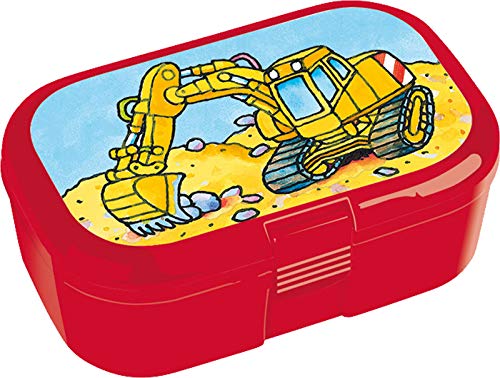 Lunchbox * BAGGER * für Kinder von Lutz Mauder | 10800 | Perfekt für Baustellen-Fans | Snackbox in Größe: 10,5 x 4,2 x 6,6cm | Brotzeitbox Brotzeit Schule Grundschule Einschulung von Lutz Mauder