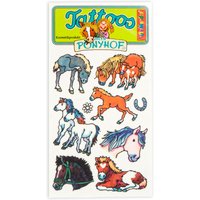 Tattookarte Ponyhof mit niedlichen Ponytattoos für Kinder, 10,5×5,6cm von Lutz Mauder