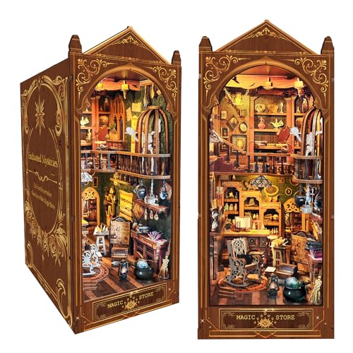 Magic Store Book Nook DIY Buchecken-Bausatz Miniatur-Puppenhaus-Bücherregaleinsatz mit LED-Licht, Kreatives Bastelmodell für Erwachsene und Jugendliche von Luuwik