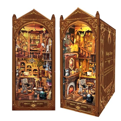 Magic Store Book Nook DIY Miniatur-Puppenhaus-Bücherregaleinsatz mit LED-Licht Buchecken-Bausatz, Kreatives Bastelmodell für Erwachsene und Jugendliche von Luuwik