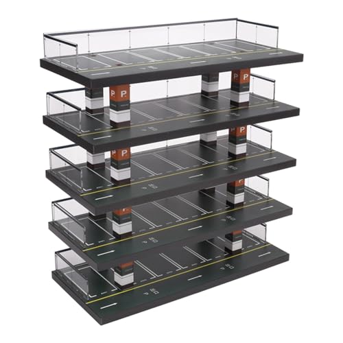 Luwecf 1/64 Parkplatz Vitrine Organizer Druckguss Auto Garage Desktop Dekor von Luwecf