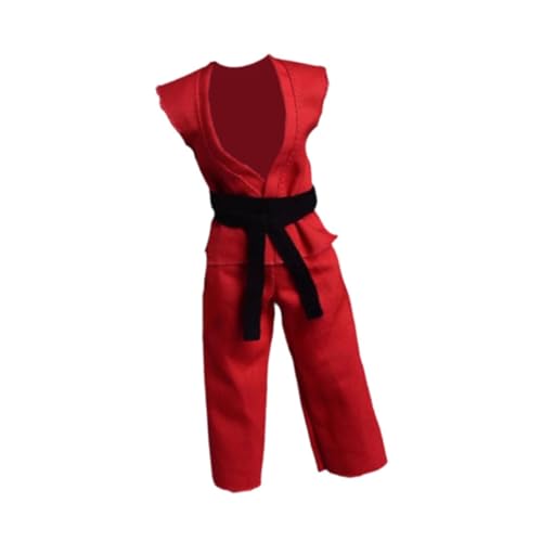 Luwecf 1:12 Skala Samurai Kimono Figuren 6 Zoll Judo Outfit Puppenkleidung, Rot von Luwecf