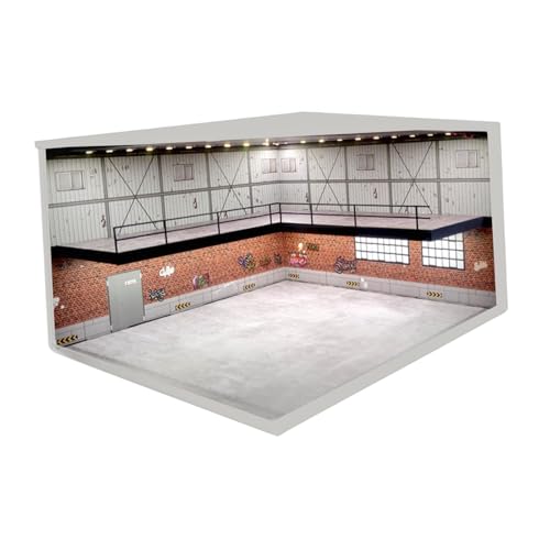 Luwecf 1:64 Modell Parkplatz LED Beleuchtung Vitrine für Fahrzeug Szenen Und Figuren, C von Luwecf