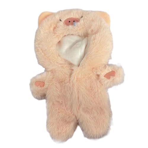 Luwecf 20cm Plüsch Puppe Kleidung Stofftier Puppe Hoodies Dekoration Puppe Overall Kostüme, Schwein von Luwecf