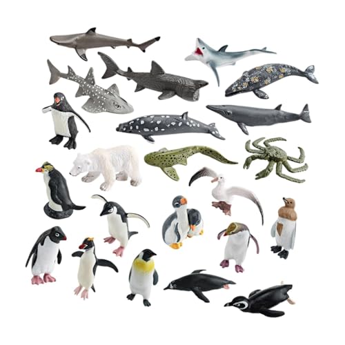 Luwecf 22x Meerestiere Figuren Tierfiguren Mini Meerestierfiguren für Aquarium, Style A von Luwecf