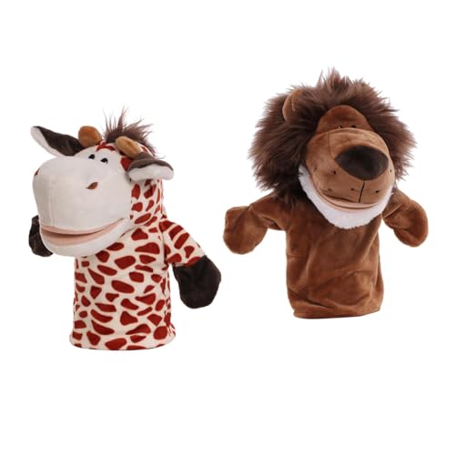 Luwecf 2Pcs Tier Plüsch Puppen Pädagogisches Spielzeug Zoo Freund Handpuppen Handpuppen für Jungen Mädchen von Luwecf