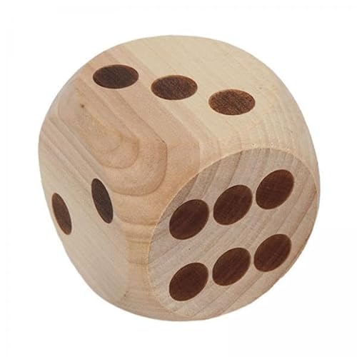 Luwecf 2X 6 Seitige Würfel Aus Holz Zum Sammeln, 6 cm Großes Brettspiel Würfelset für Dice Gaming Pub von Luwecf