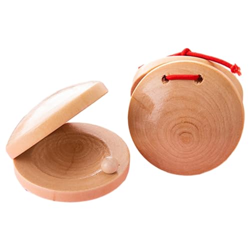 Luwecf 2X Holz Kastagnetten Kinder Percussion Spielzeug für Lehrmittel Kinder Geburtstag Geschenk von Luwecf